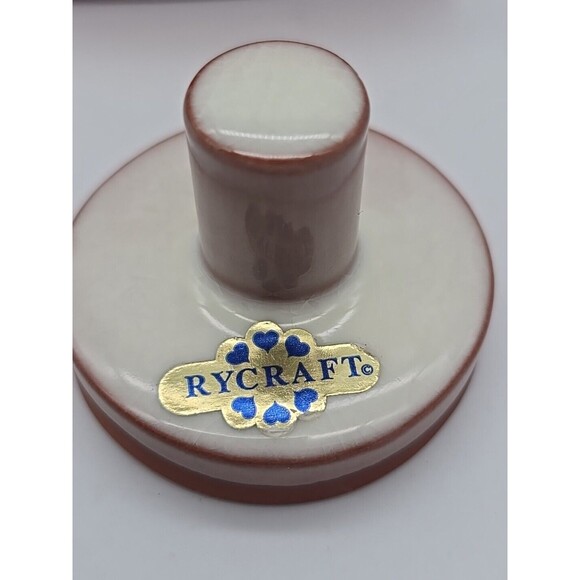 RYCRAFT Terra Cotta 2" Cookie Stamp Press Poinsettia Flower Christmas Pottery - Picture 7 of 7